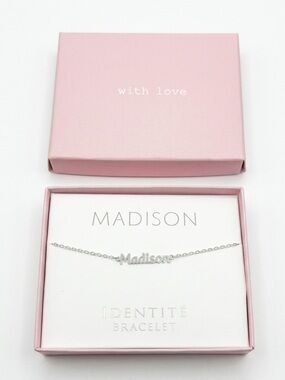 Madison Silver Tone Nameplate Bracelet